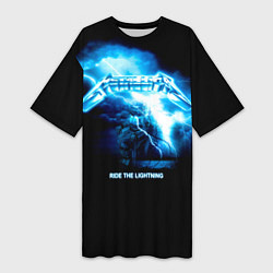 Футболка женская длинная Ride the Lightning Metallica, цвет: 3D-принт