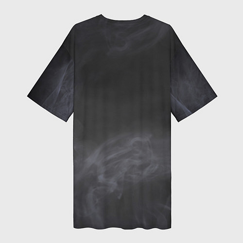 Женская длинная футболка Тигр в тумане / 3D-принт – фото 2