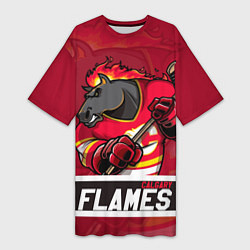Женская длинная футболка Калгари Флэймз, Calgary Flames