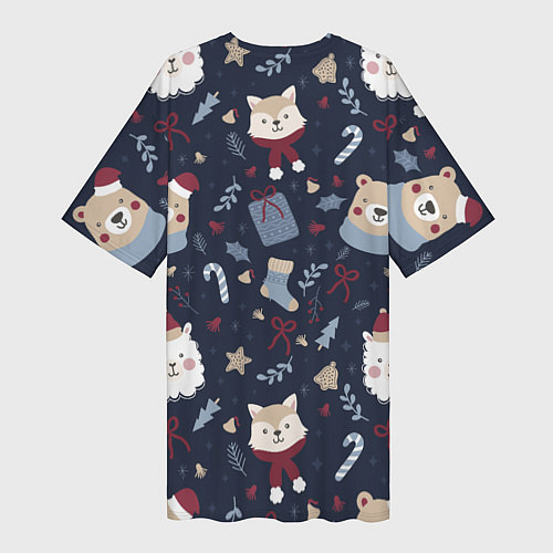 Женская длинная футболка Забавный Новый Год 2022 / 3D-принт – фото 2