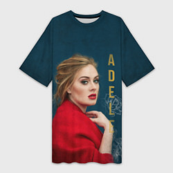 Футболка женская длинная Portrait Adele, цвет: 3D-принт