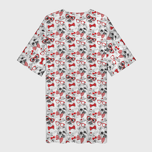 Женская длинная футболка Собачка Йорк / 3D-принт – фото 2