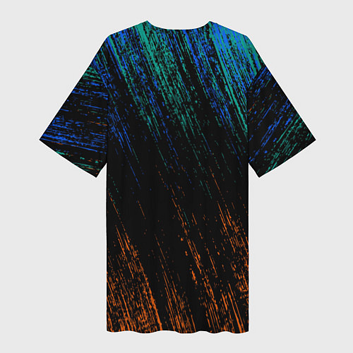 Женская длинная футболка Жаба цветная абстрактная / 3D-принт – фото 2