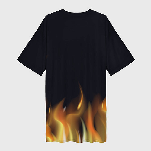 Женская длинная футболка Тигр В Пламени / 3D-принт – фото 2