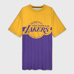 Женская длинная футболка LAKERS LINE HEXAGON SPORT