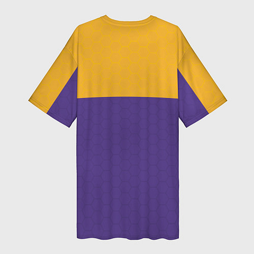 Женская длинная футболка LAKERS LINE HEXAGON SPORT / 3D-принт – фото 2