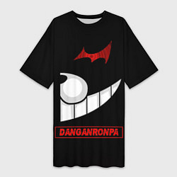 Женская длинная футболка Черная половина Монокума - Danganronpa