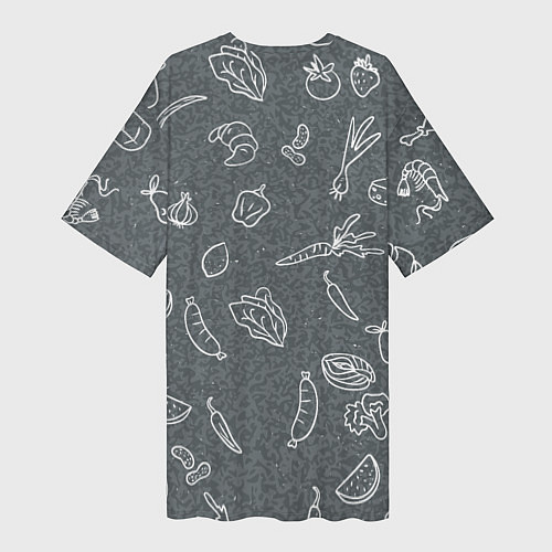 Женская длинная футболка Оливьешка / 3D-принт – фото 2