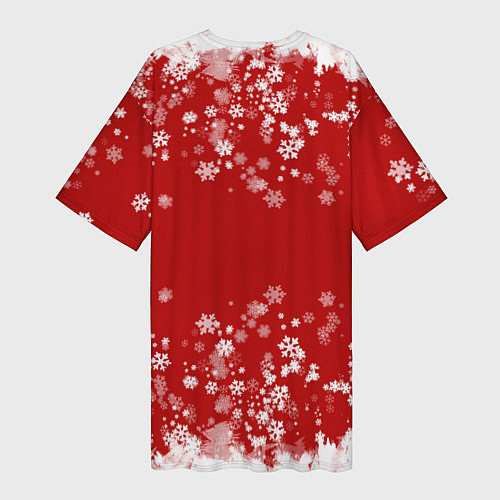 Женская длинная футболка Новогоднее настроение Santa / 3D-принт – фото 2