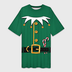 Женская длинная футболка Christmas Elf Outfit
