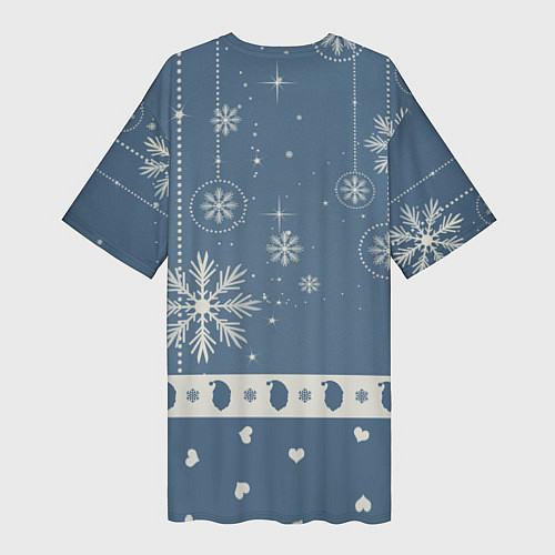 Женская длинная футболка Капелька новогоднего настроения / 3D-принт – фото 2