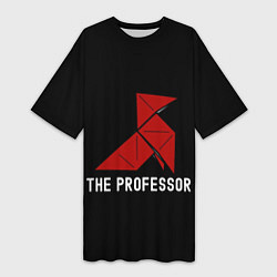 Женская длинная футболка Бумажный дом Профессор самолетик