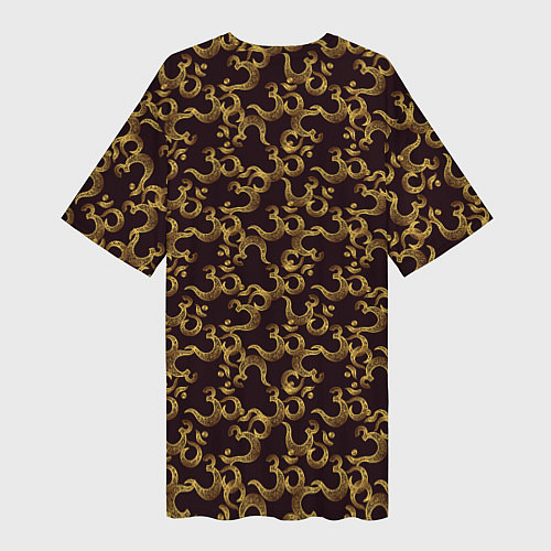 Женская длинная футболка Ом Аум - Сакральный Символ / 3D-принт – фото 2