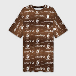 Женская длинная футболка Coffee To Go Кофе с собой