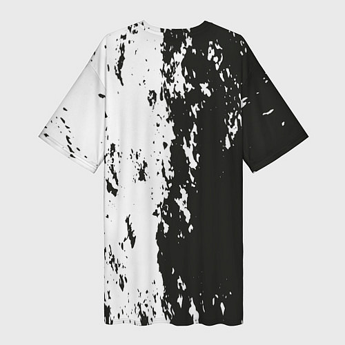 Женская длинная футболка Death Stranding Black & White / 3D-принт – фото 2