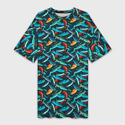 Женская длинная футболка Рыболовные Воблеры