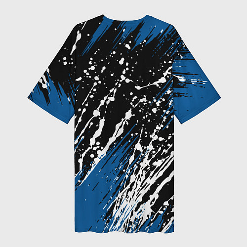 Женская длинная футболка PSG футбольный клуб / 3D-принт – фото 2