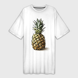 Женская длинная футболка Pineapple watercolor