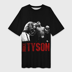 Футболка женская длинная Майк Тайсон Mike Tyson, цвет: 3D-принт