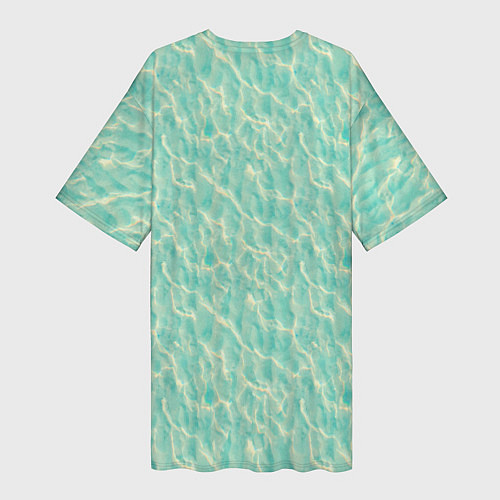 Женская длинная футболка Лазурная вода / 3D-принт – фото 2