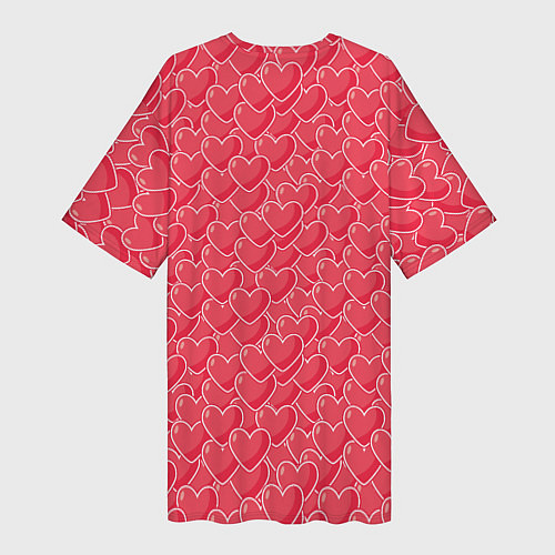 Женская длинная футболка Моя Любовь сердечки / 3D-принт – фото 2