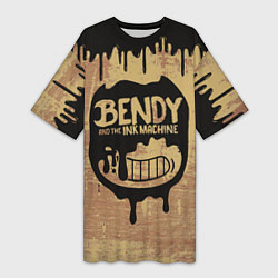 Женская длинная футболка ЧЕРНЫЙ БЕНДИ BENDY AND THE INK MACHINE