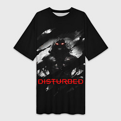 Футболка женская длинная DISTURBED THE GUY ЛИЦО ДЕМОНА, цвет: 3D-принт