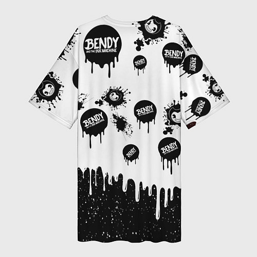 Женская длинная футболка Бенди длинная рука Bendy / 3D-принт – фото 2