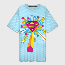Женская длинная футболка Logo The 14th of February Superman