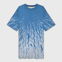 Женская длинная футболка Коллекция Rays Лучи Голубой и серый Абстракция 650