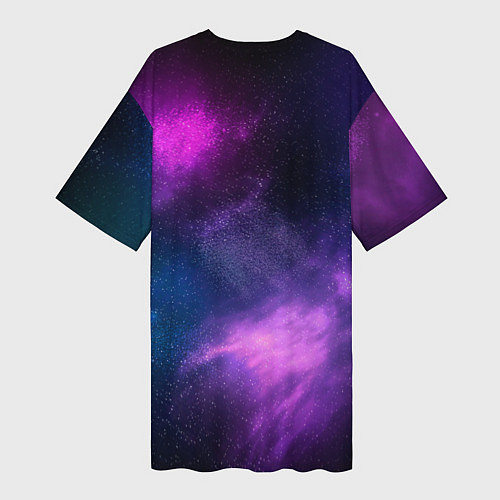Женская длинная футболка Космос Galaxy / 3D-принт – фото 2