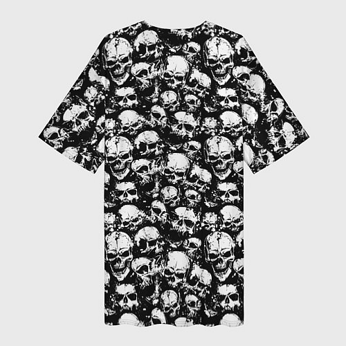 Женская длинная футболка Screaming skulls / 3D-принт – фото 2