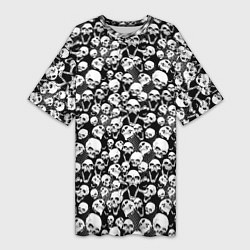 Женская длинная футболка Screaming skulls & web