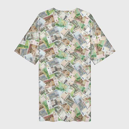Женская длинная футболка Деньги РФ Рубли / 3D-принт – фото 2