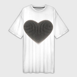 Женская длинная футболка HEART PRINT