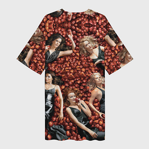 Женская длинная футболка Desperate Housewives - в яблоках / 3D-принт – фото 2