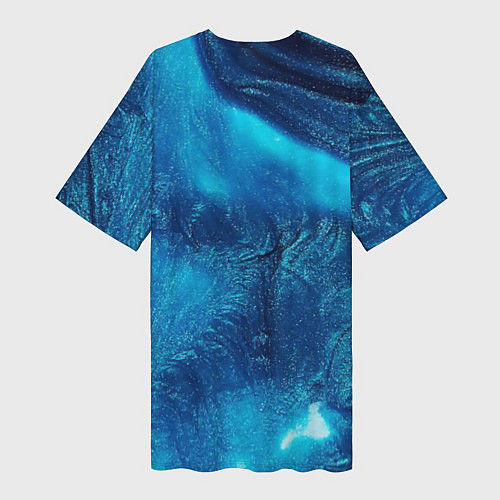 Женская длинная футболка Синий абстрактный фон / 3D-принт – фото 2