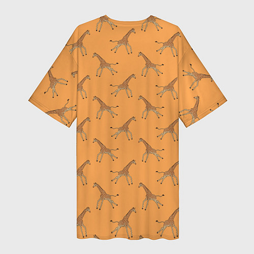 Женская длинная футболка Жирафы паттерн / 3D-принт – фото 2