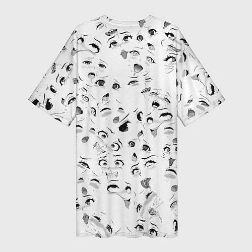 Женская длинная футболка Ахегао без границ / 3D-принт – фото 2