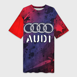 Футболка женская длинная AUDI Audi Краски, цвет: 3D-принт