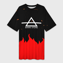 Женская длинная футболка 30 Seconds to Mars - Fire