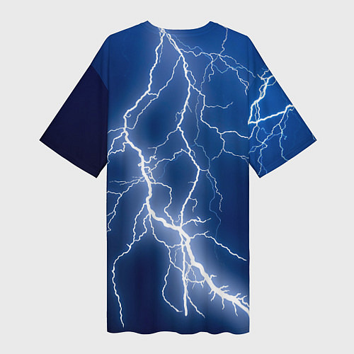 Женская длинная футболка ACDC гроза с молнией / 3D-принт – фото 2