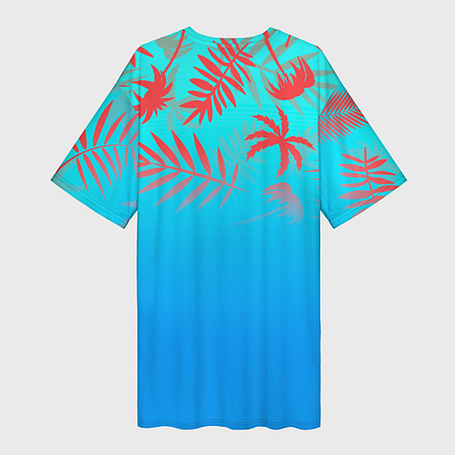 Женская длинная футболка 6IX9INE tropical / 3D-принт – фото 2
