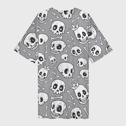 Женская длинная футболка Skulls & bones / 3D-принт – фото 2