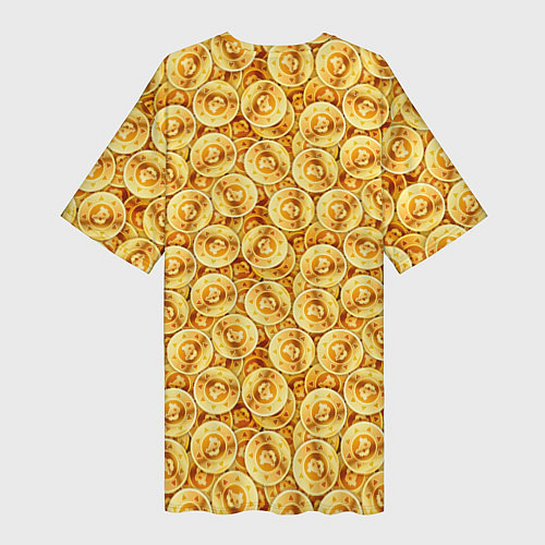 Женская длинная футболка Золотые Биткоины / 3D-принт – фото 2