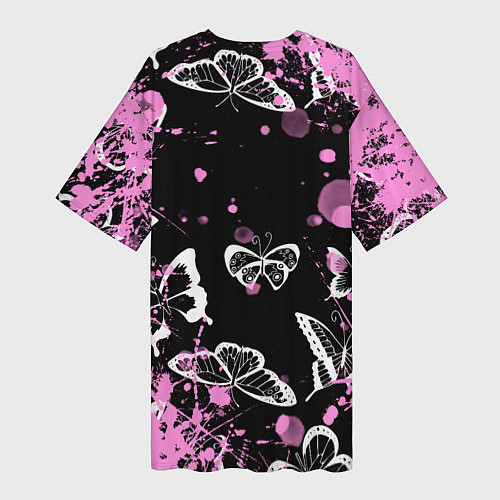 Женская длинная футболка Adele - Бабочки / 3D-принт – фото 2