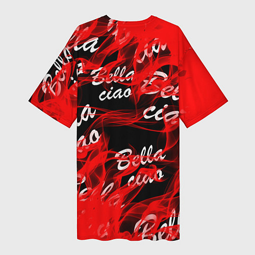 Женская длинная футболка Бумажный дом огонь / 3D-принт – фото 2