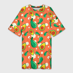 Женская длинная футболка Паттерн из авокадо