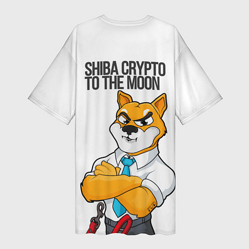 Женская длинная футболка Shiba crypto / 3D-принт – фото 2