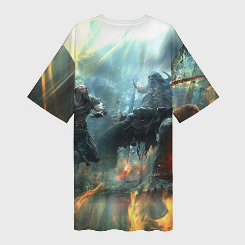 Женская длинная футболка God of War Fighting / 3D-принт – фото 2